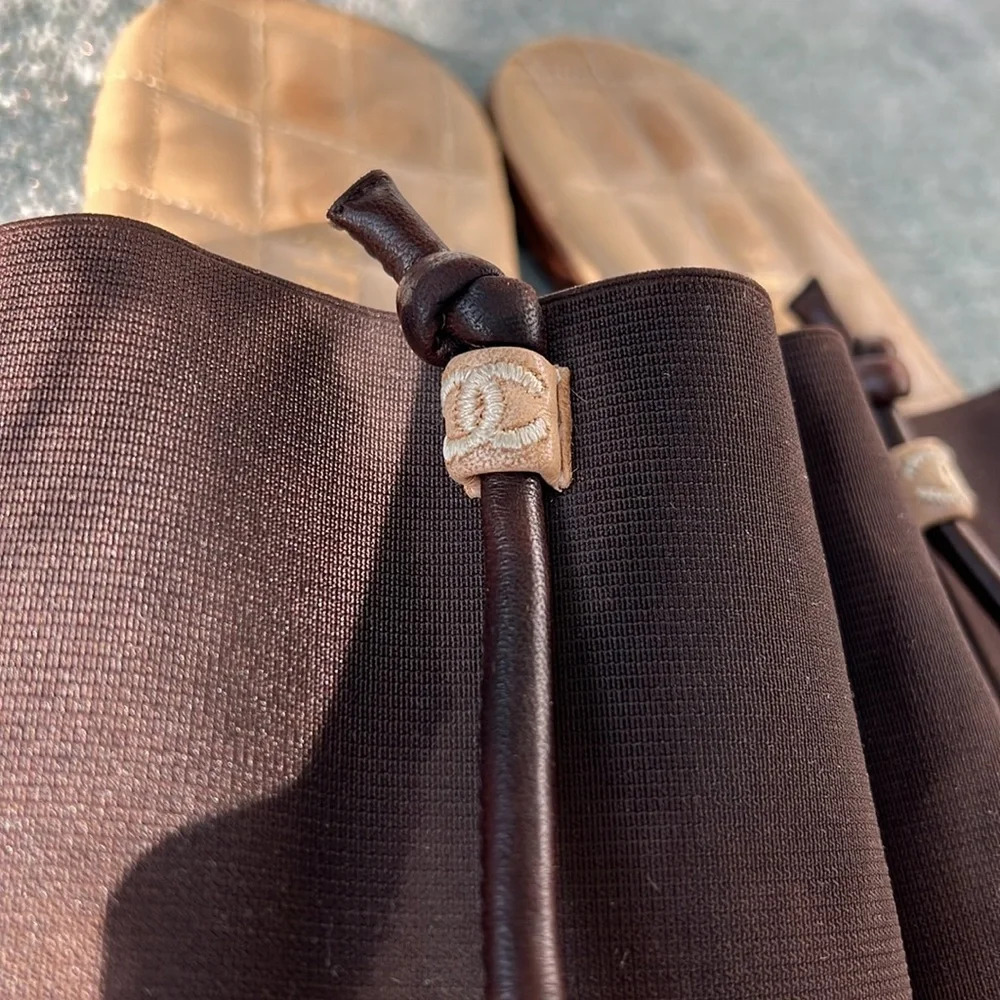 Vintage Chanel Brown CC Sandal - Picture 2 of 6